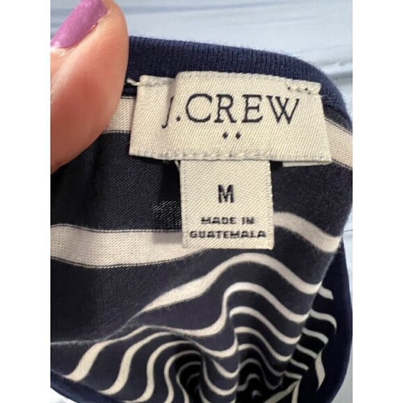 J. Crew Re Imagined Navy White T Shirt Dress Medium Vacation Substainable - Picture 4 of 11